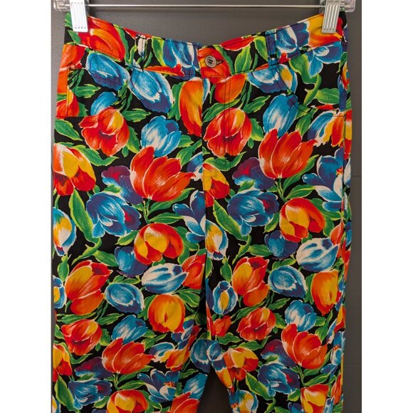Gap Womens Floral High-Waisted Vibrant Tulip Print 100% Cotton Pants Size 9/10 - Picture 2 of 9